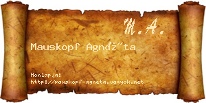 Mauskopf Agnéta névjegykártya